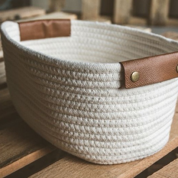 Decorative Coiled Rope Basket - Picture 2 of 9